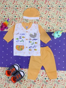 0Mth - 3Mth Fish Orange Baba Suit For Newborns NBS89