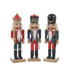 10" Wooden Soldier Nutcrackers, 3 Assorted