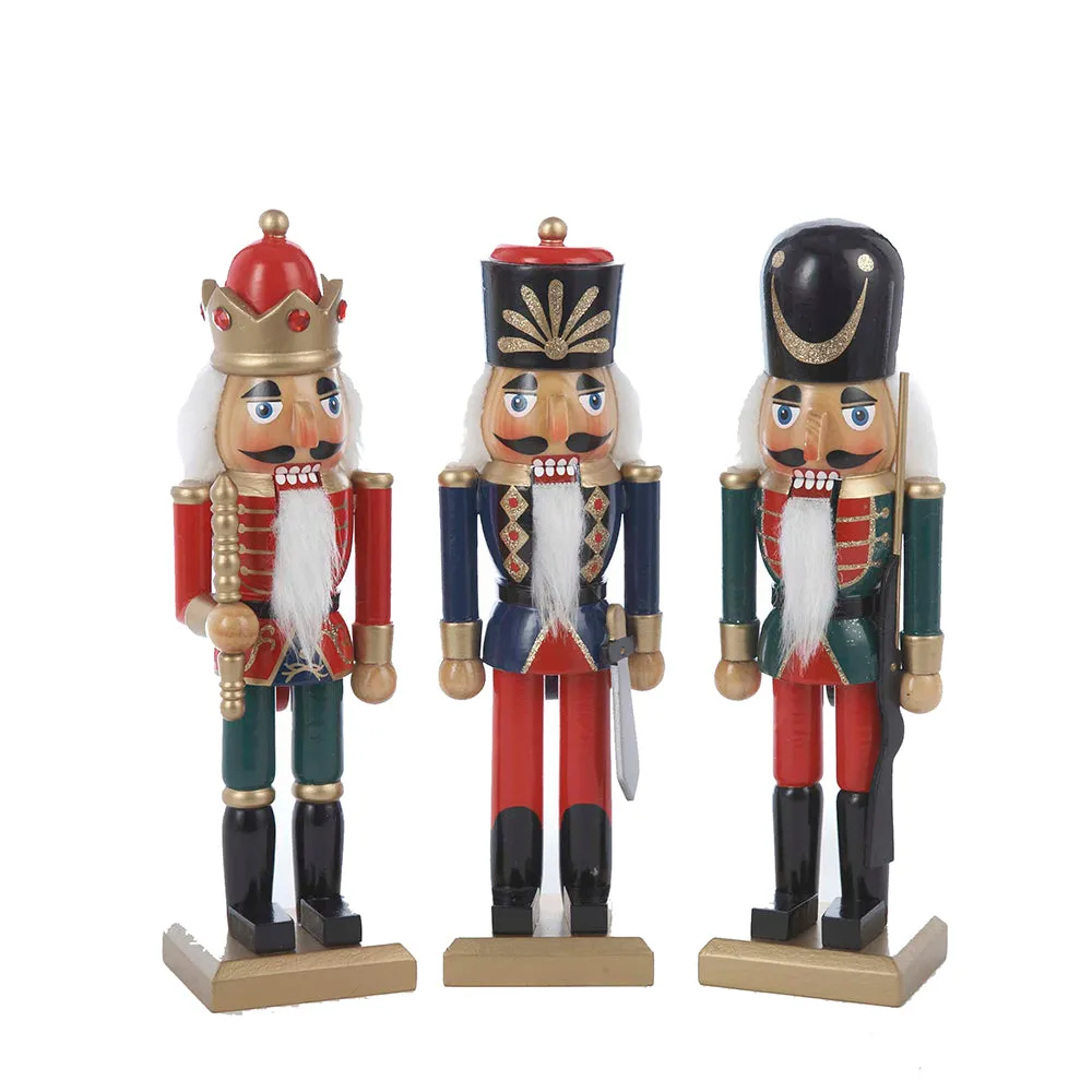 10" Wooden Soldier Nutcrackers, 3 Assorted