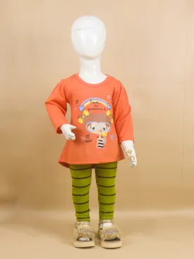 1Yr - 4Yrs Love Orange Suit For Girls RG GS46