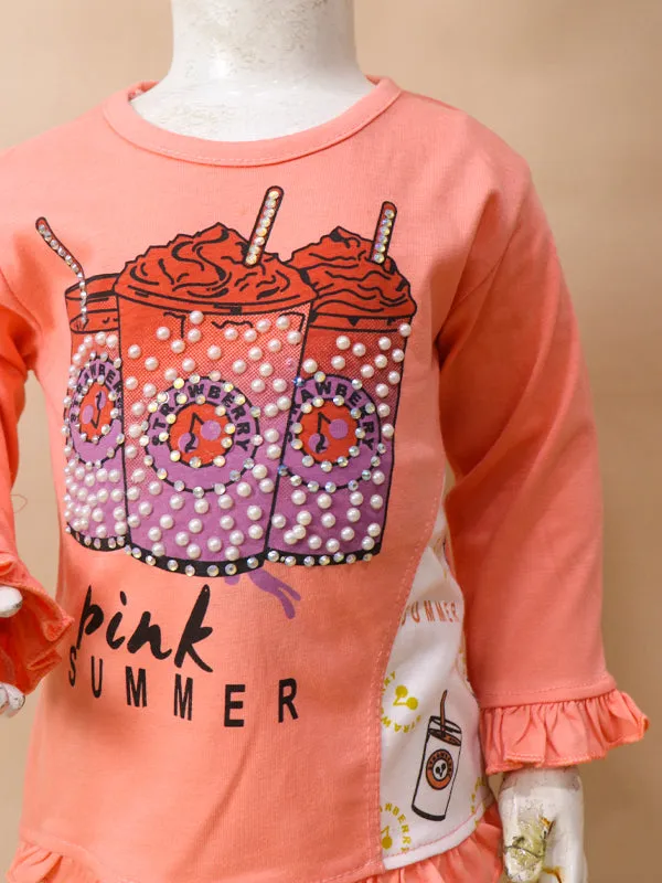 1Yr - 4Yrs Summer Peach Suit For Girls BGF GS52