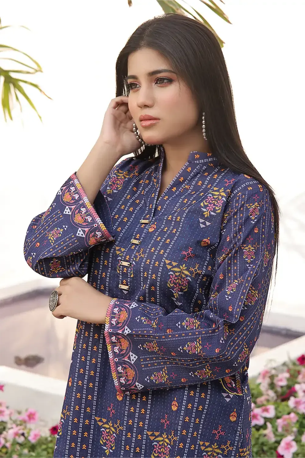 2PC Unstitched Printed Lawn Shirt and Trouser KST-2534