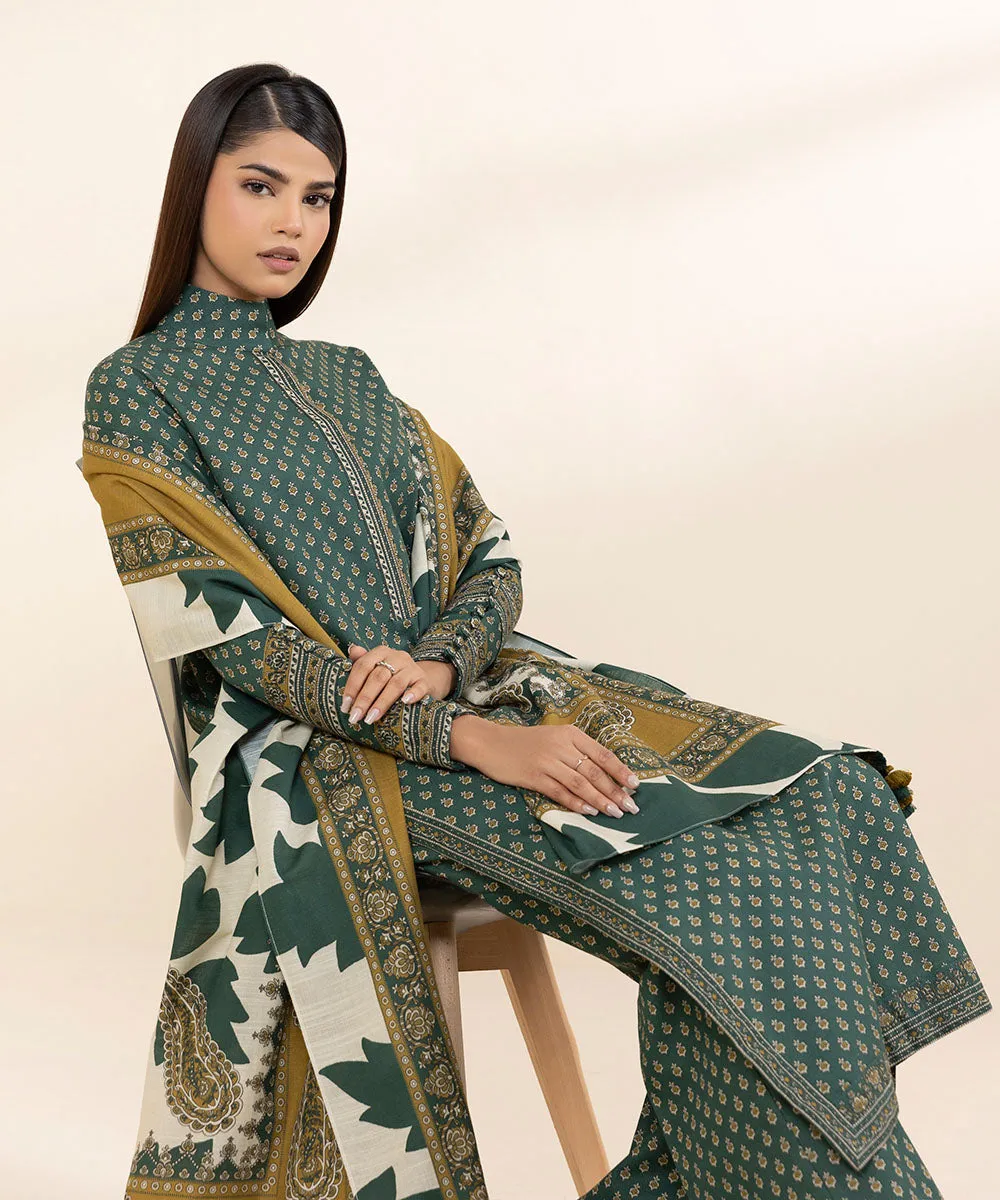 3 Piece - Printed Light Khaddar Suit