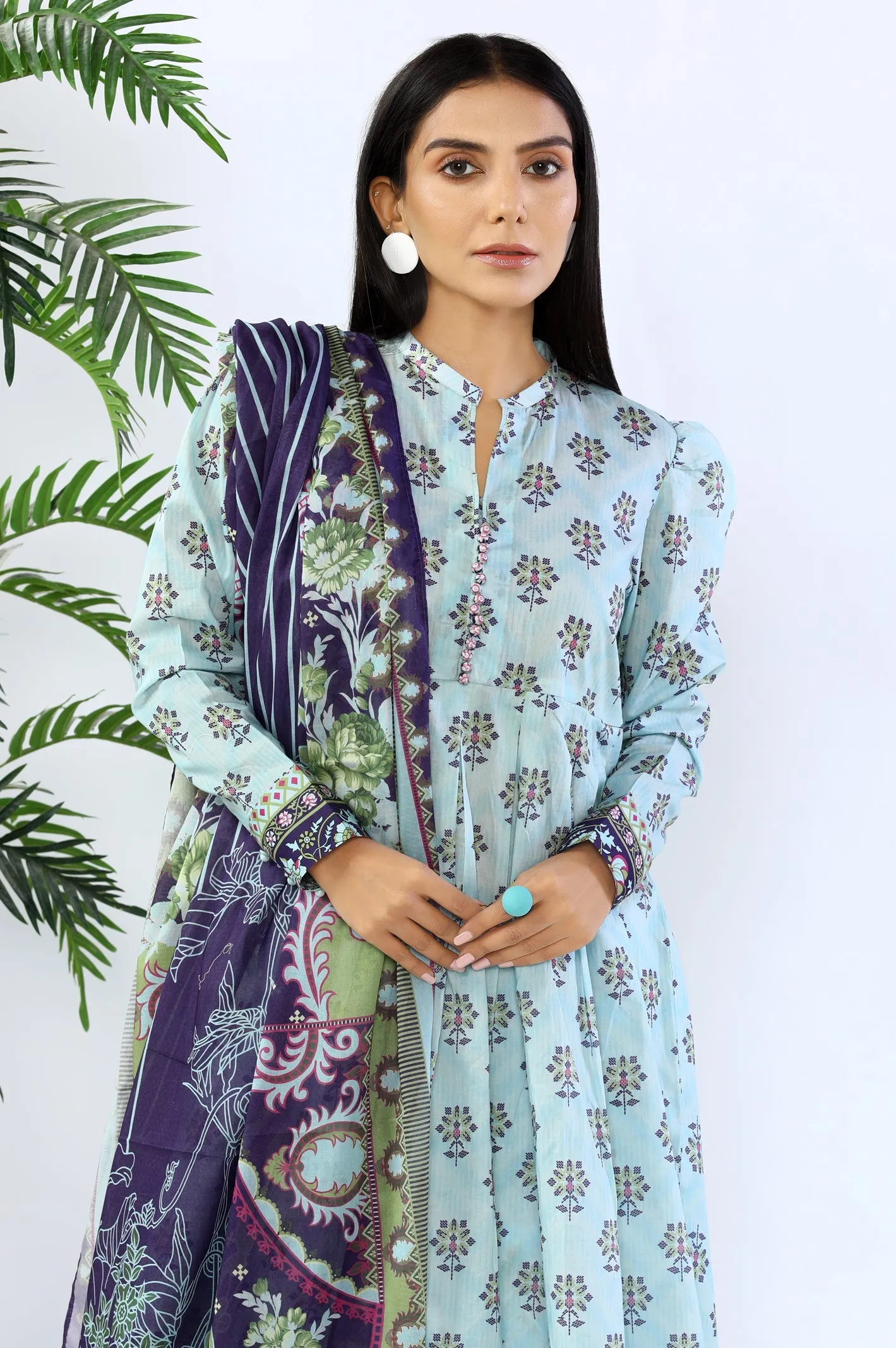 3PC Unstitched Printed