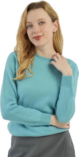 AIGE Women's Crew-Neck Oversized Fall Winter Warm 100% Pure Wool Long Warm Soft Pullover Sweater Tops Best for Winters