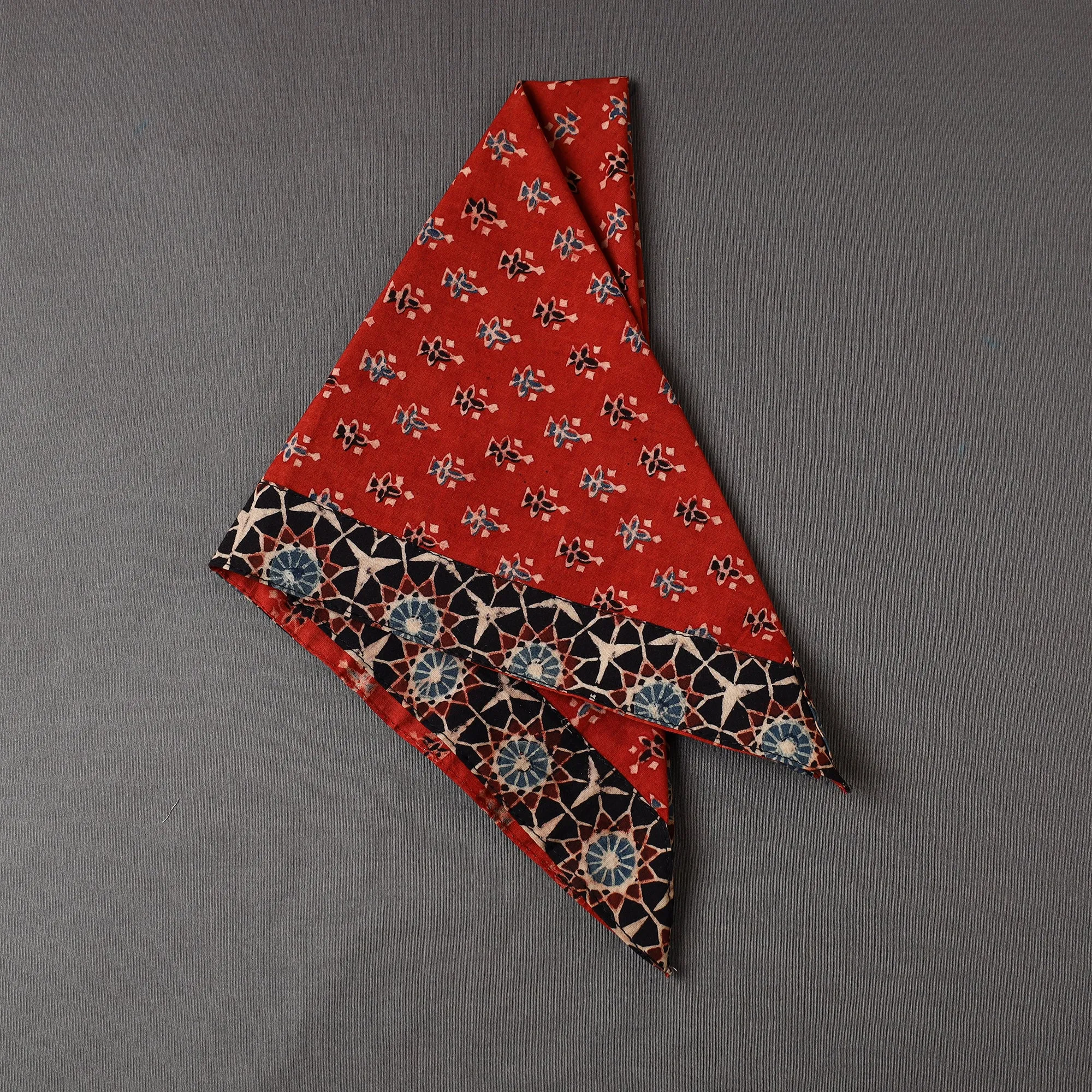 Ajrakh Block Printed Cotton Bandana
