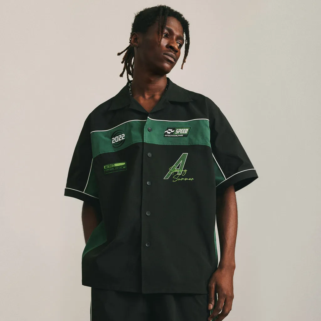 ANTIDOTE Nylon Patchwork Lapel Shirt
