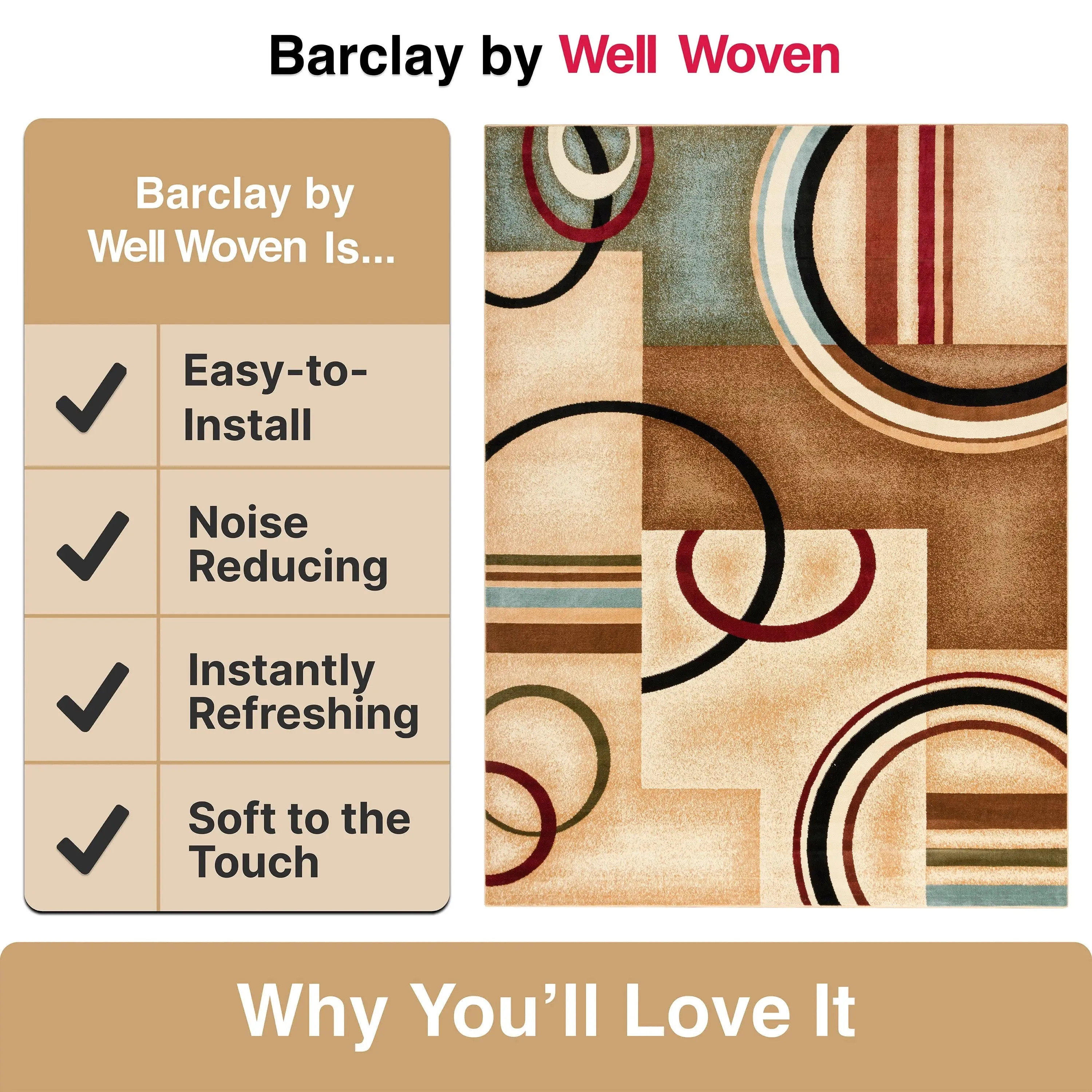 Arcs & Shapes Ivory Modern Rug
