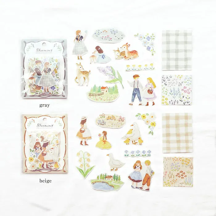 Blooming Flake Sticker Gray