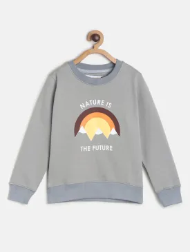 Boys Grey Printed Sweatshirt