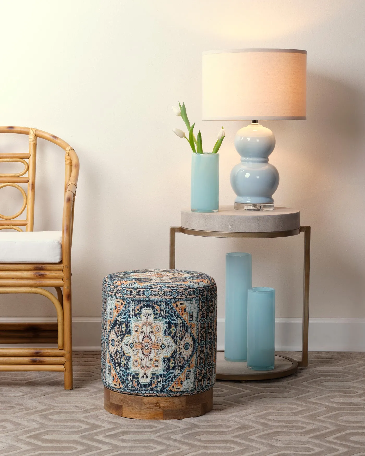 Bubble Table Lamp Light Blue
