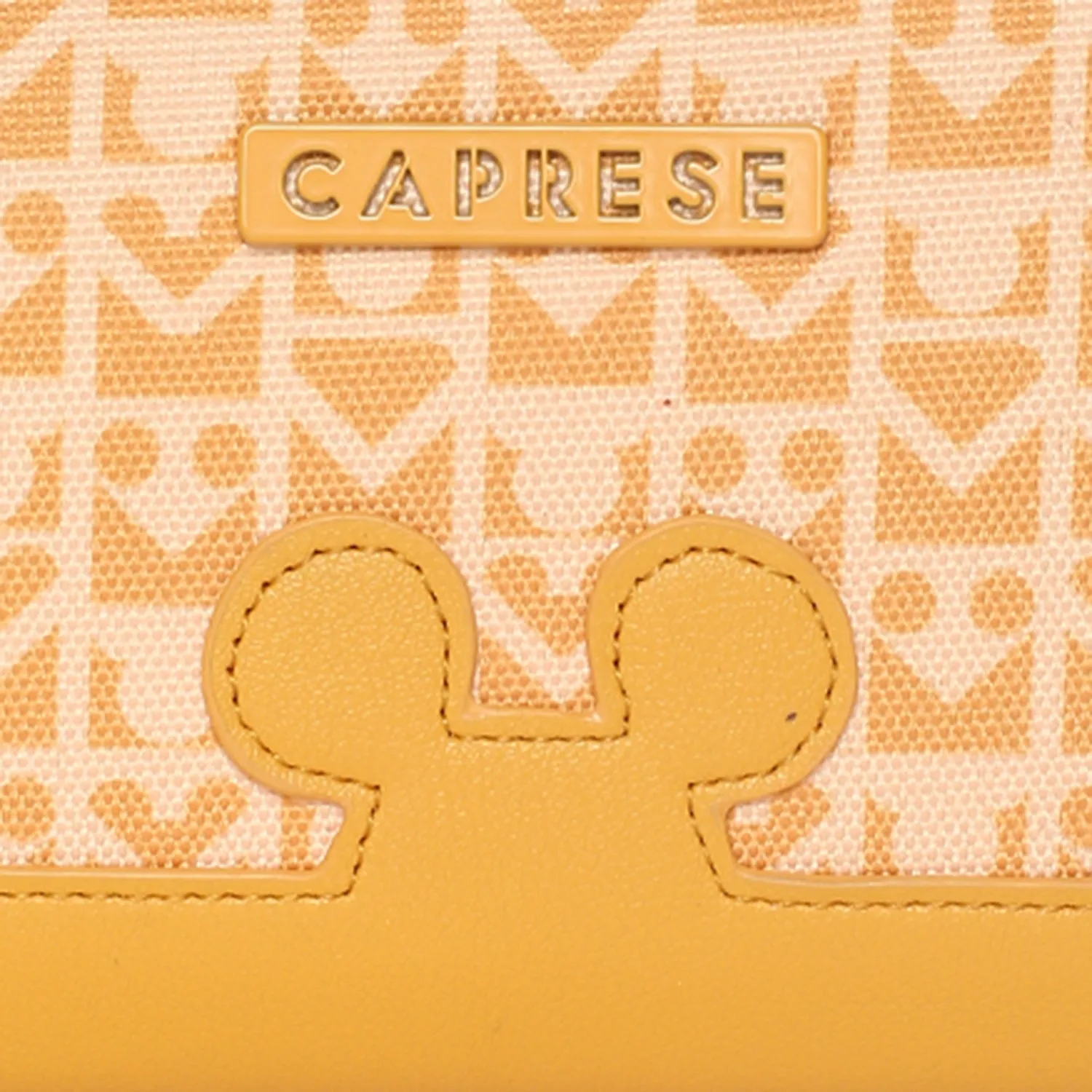 Caprese Disney Inspired Graphic Printed Mickey Mouse Collection Wallet Medium Handbag Yellow