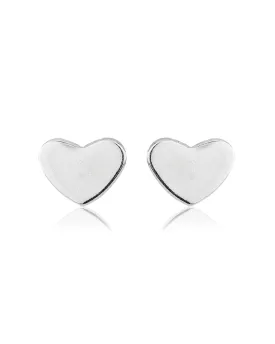 Carlton London 925 Sterling Silver Rhodium Plated Solid Heart Stud Earring For Women
