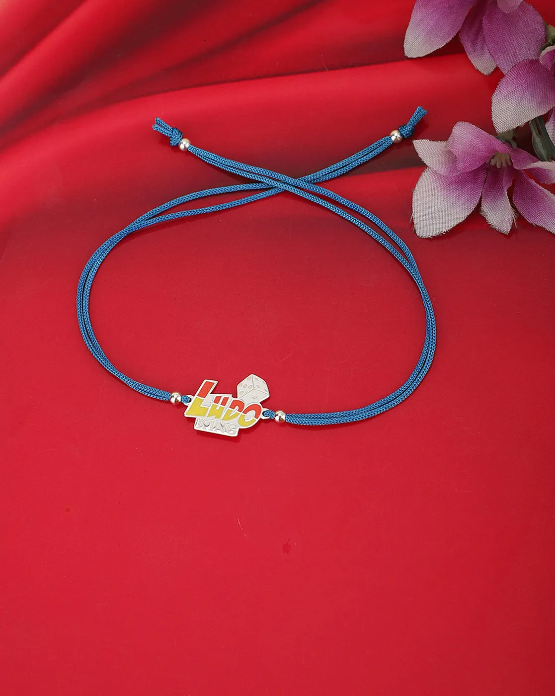 Carlton London Blue Gold-Toned 925 Sterling Silver Thread Rakhi