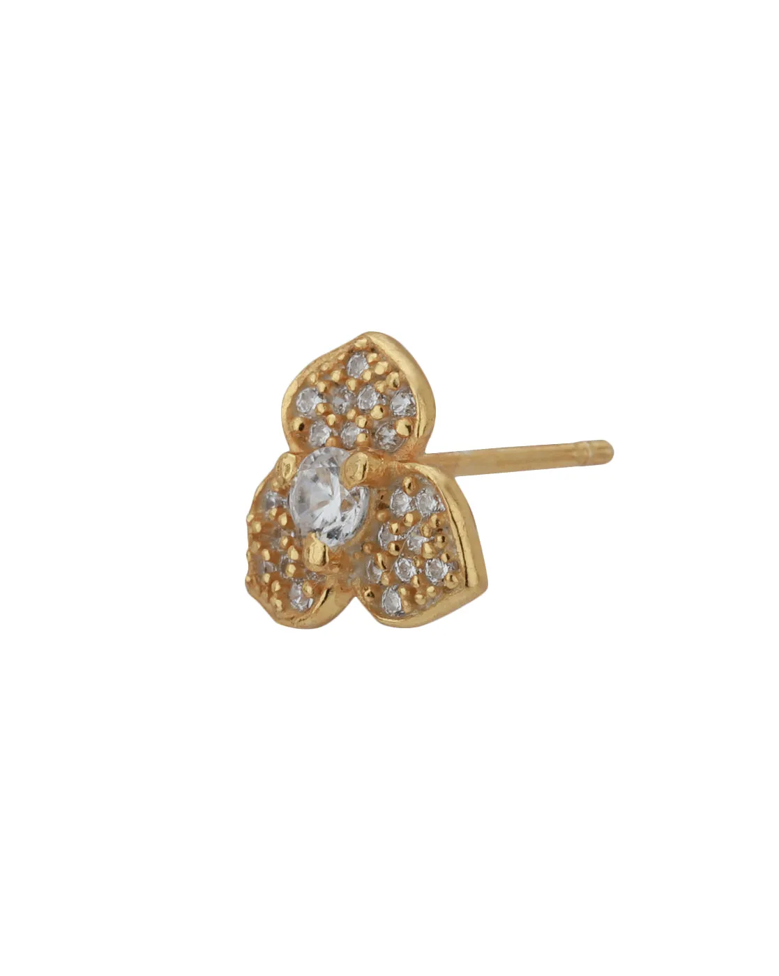 Carlton London Gold Plated Cz Floral Stud Earring For Women