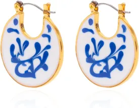 Ceramic Jewelry Blue and White Porcelain Earrings Simple Antique Earrings-Elegant and Timeless Jewelry Works