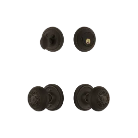 Classic Rosette Entry Set with Egg & Dart Knob in Oil-Rubbed Bronze