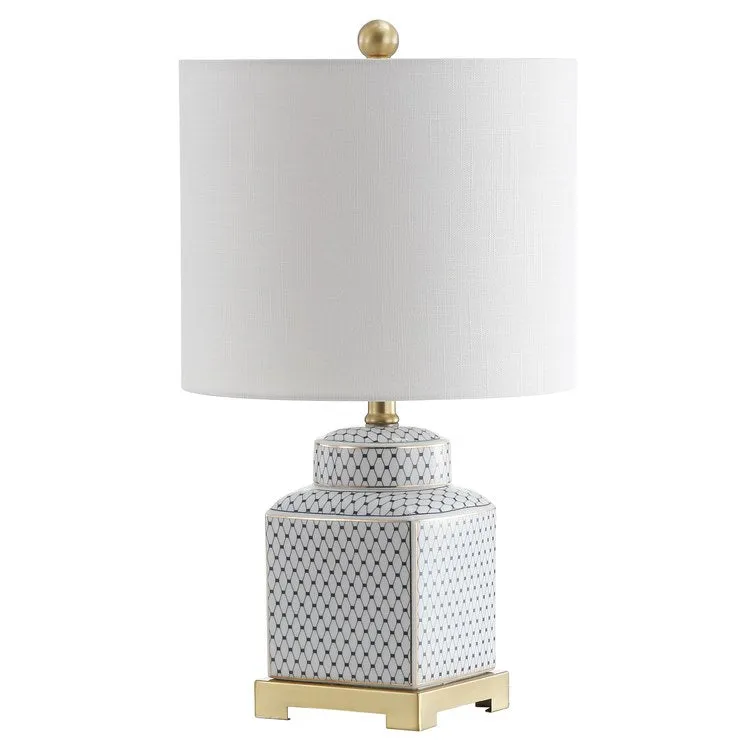 Cleo LED Table Lamp - White and Navy
