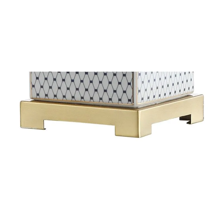 Cleo LED Table Lamp - White and Navy
