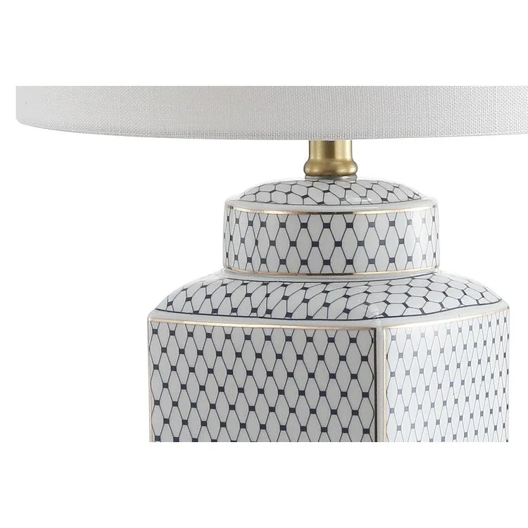 Cleo LED Table Lamp - White and Navy