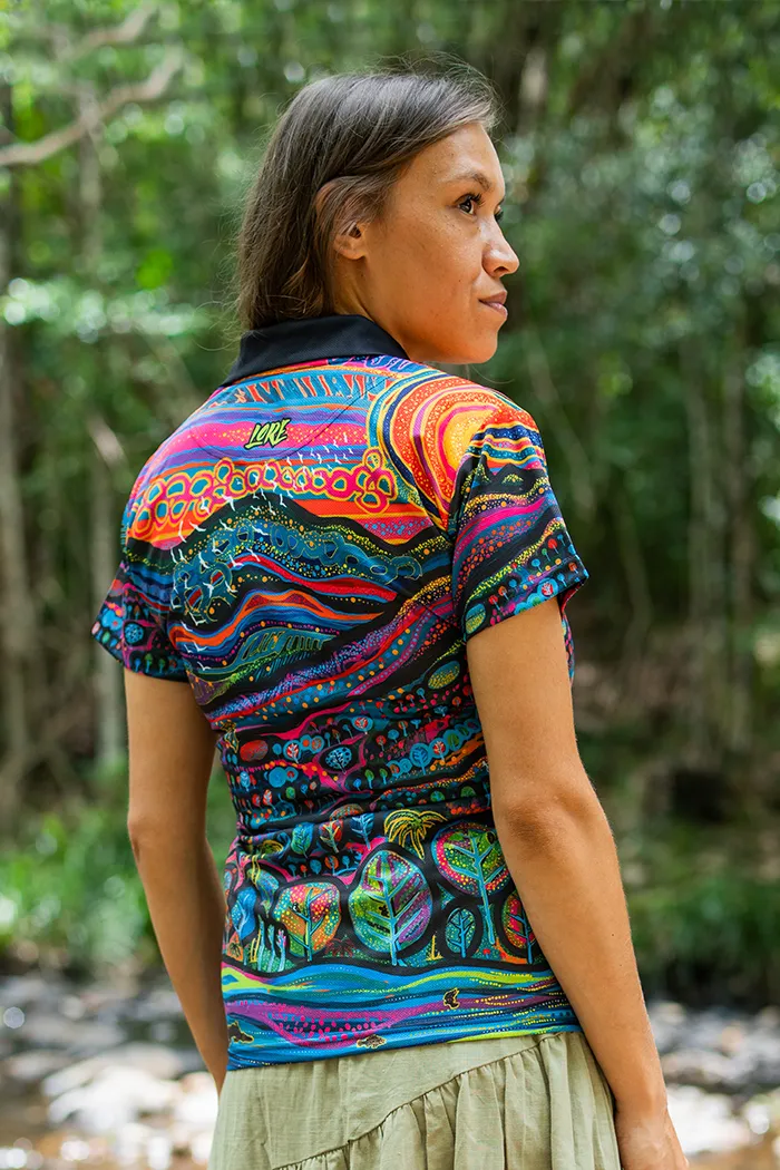 Currumbin Sunset Recycled UPF50  Women's Fitted Polo Shirt