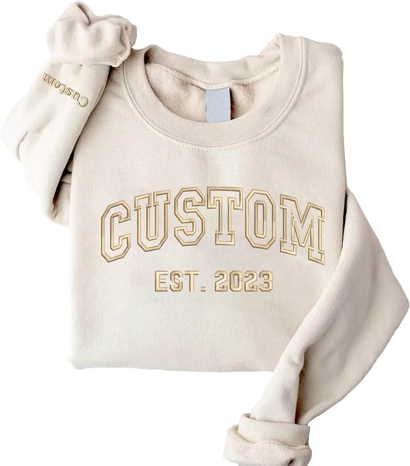 Custom Embroidered Sweatshirts and Hoodie Design Your Own, Personalized Sweatshirts Hoodie For Everyone, Custom Text On Sleeve, Add Your Own Custom Text, Mothers Day Gifts, Christmas Gifts
