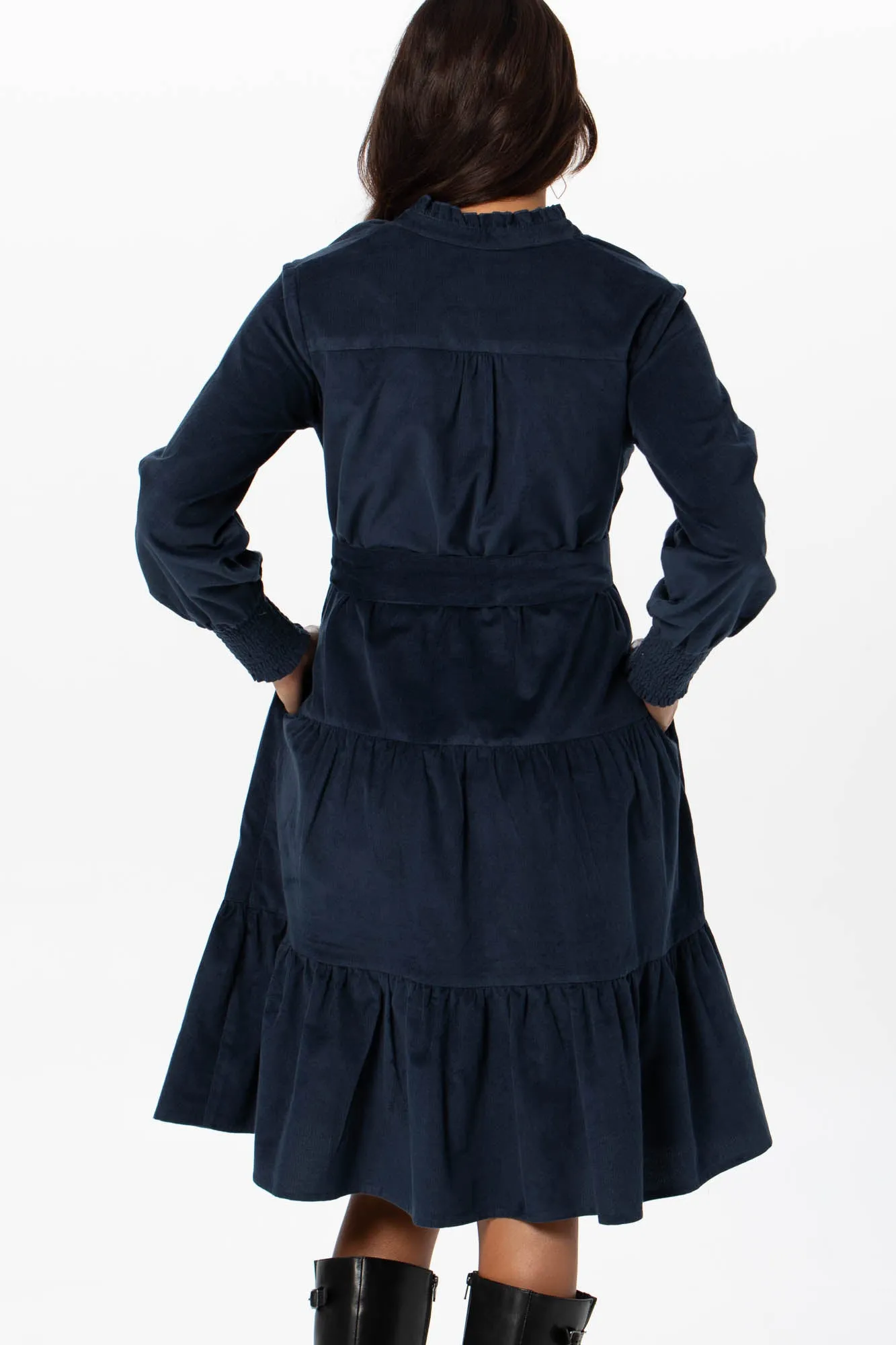 Easton Dress Navy Corduroy