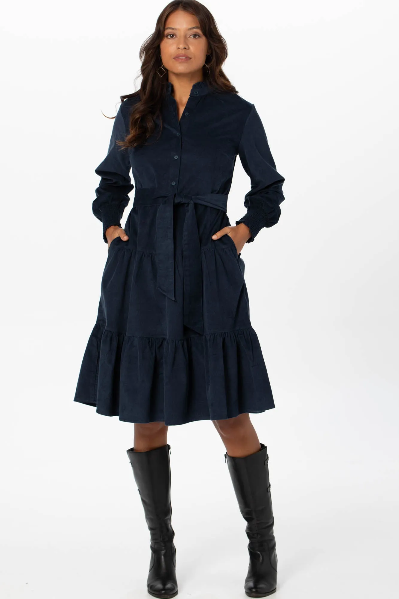Easton Dress Navy Corduroy
