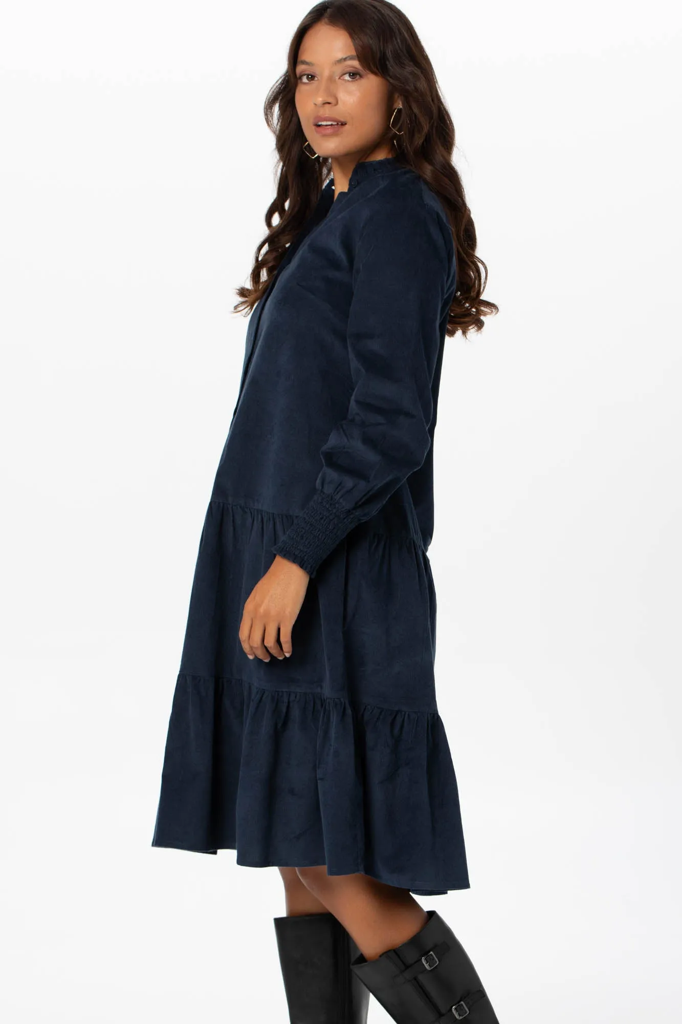 Easton Dress Navy Corduroy