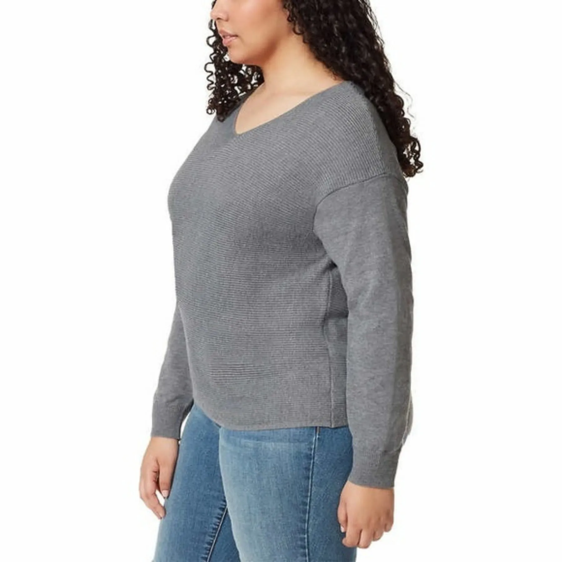 Ella Moss Ladies' Ribbed V-Neck Sweater