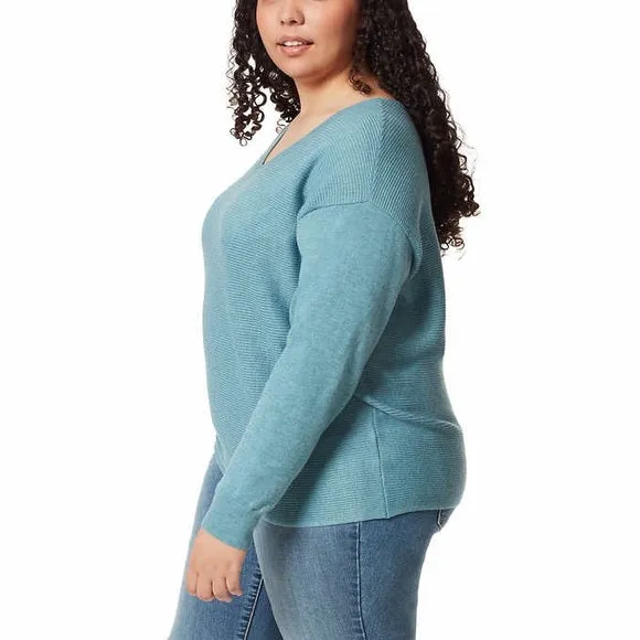 Ella Moss Ladies' Ribbed V-Neck Sweater