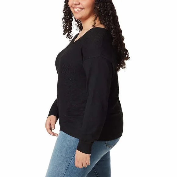 Ella Moss Ladies' Ribbed V-Neck Sweater