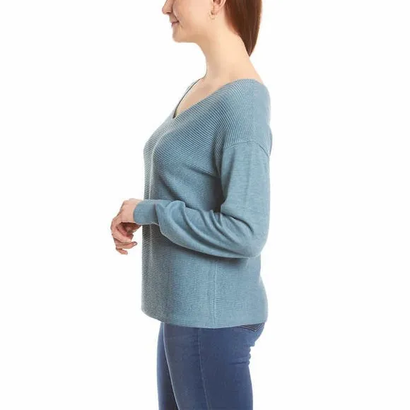 Ella Moss Ladies' Ribbed V-Neck Sweater