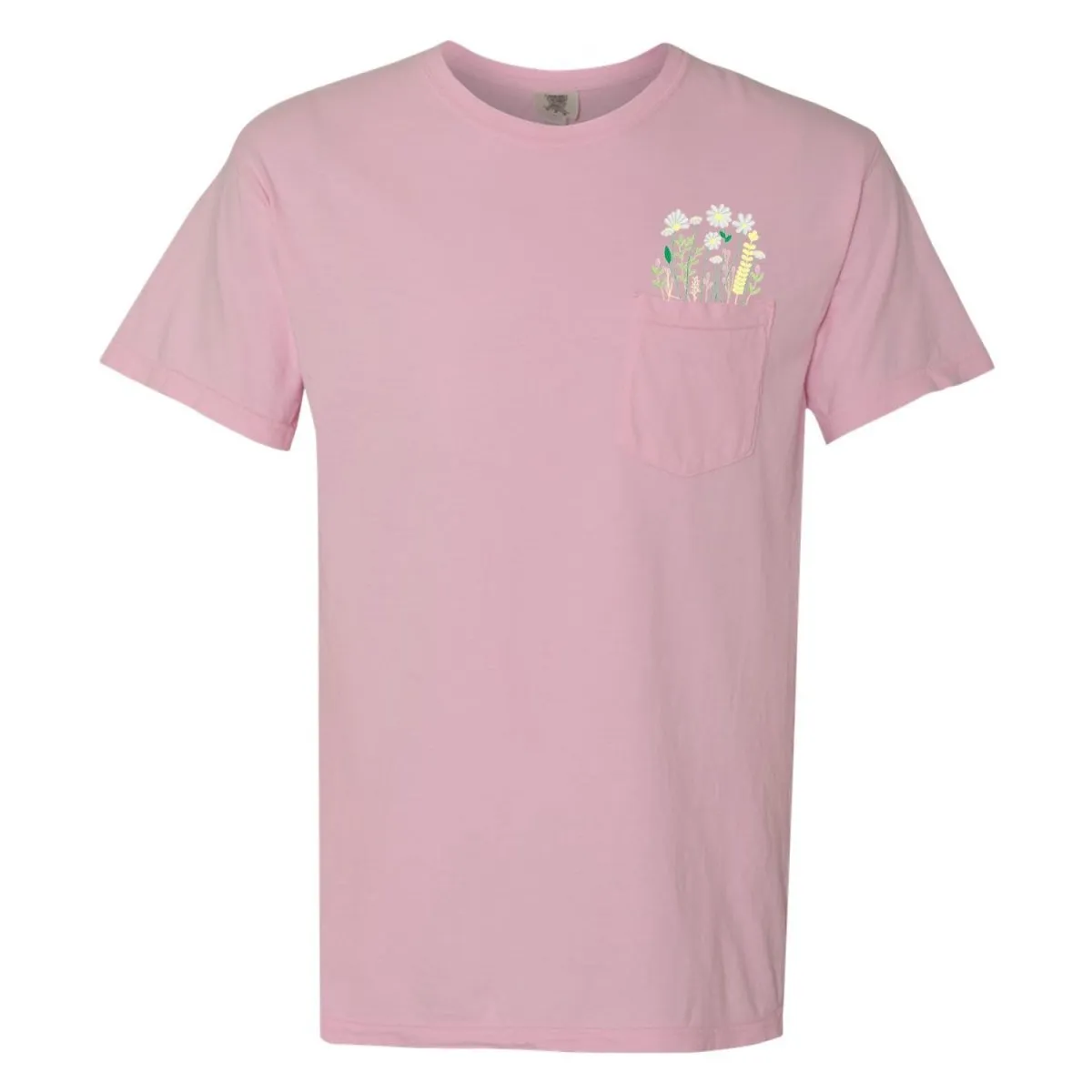 Embroidered 'Floral Pocket' Pocket T-Shirt