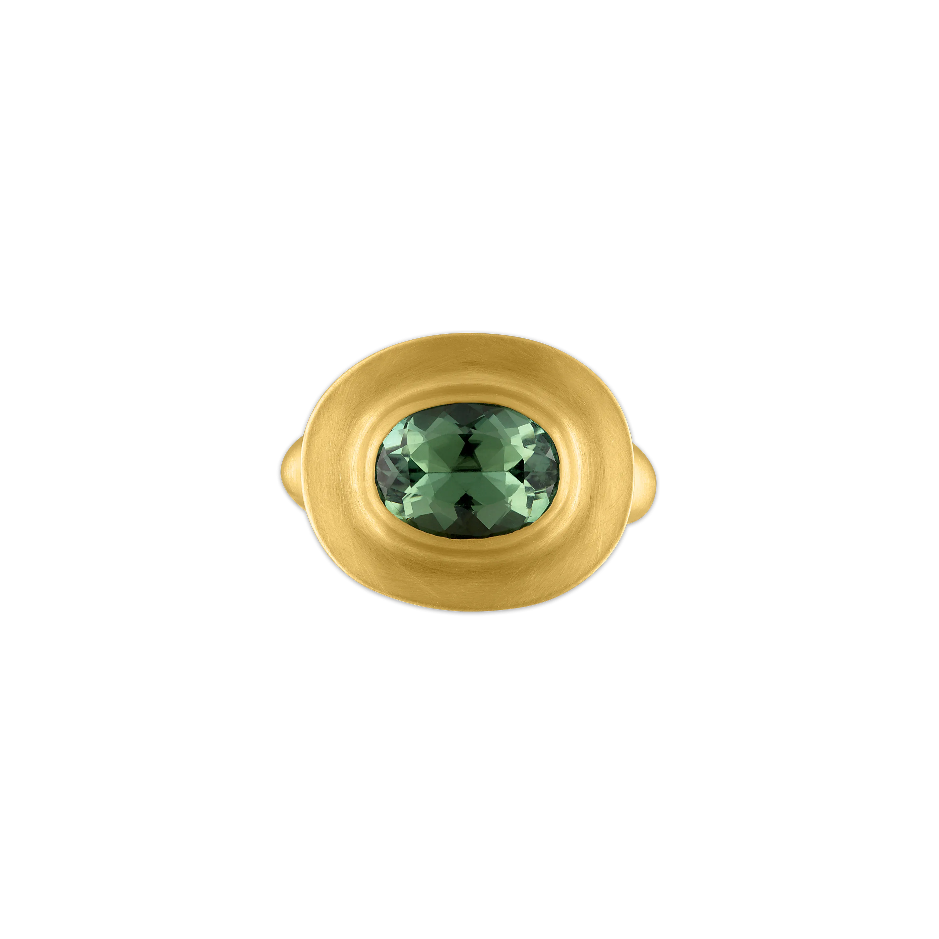 Faceted Green Tourmaline Masona Ring