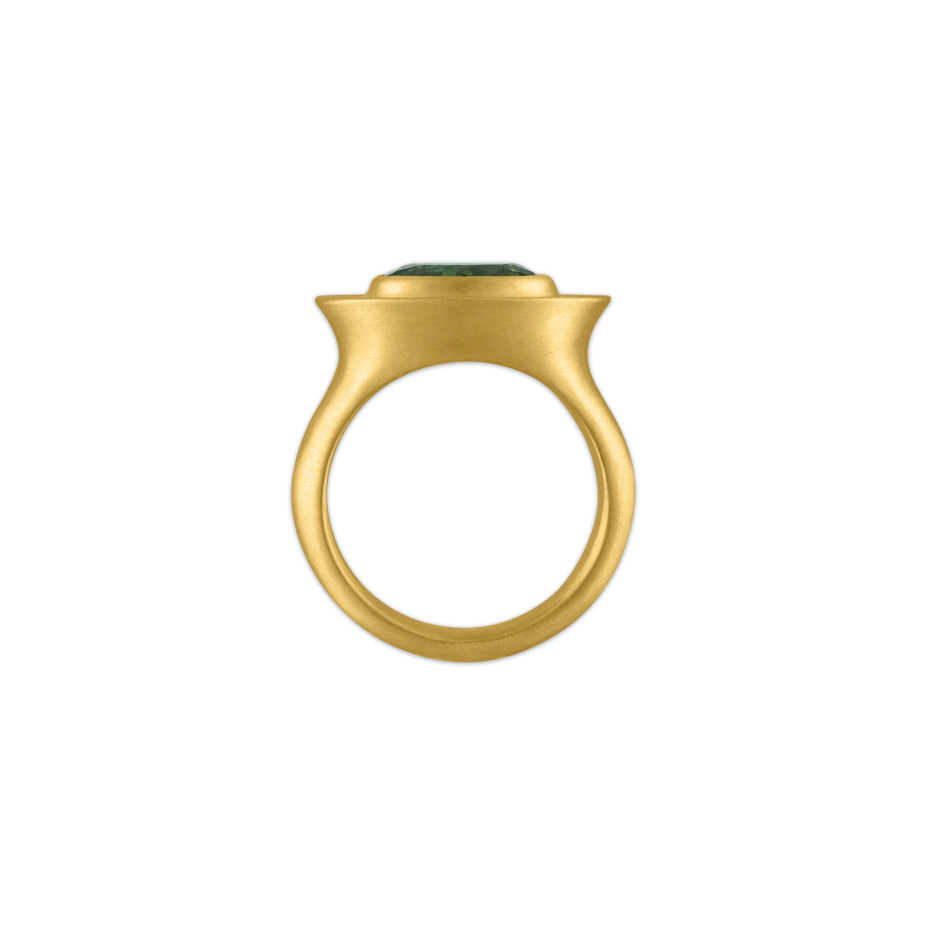 Faceted Green Tourmaline Masona Ring