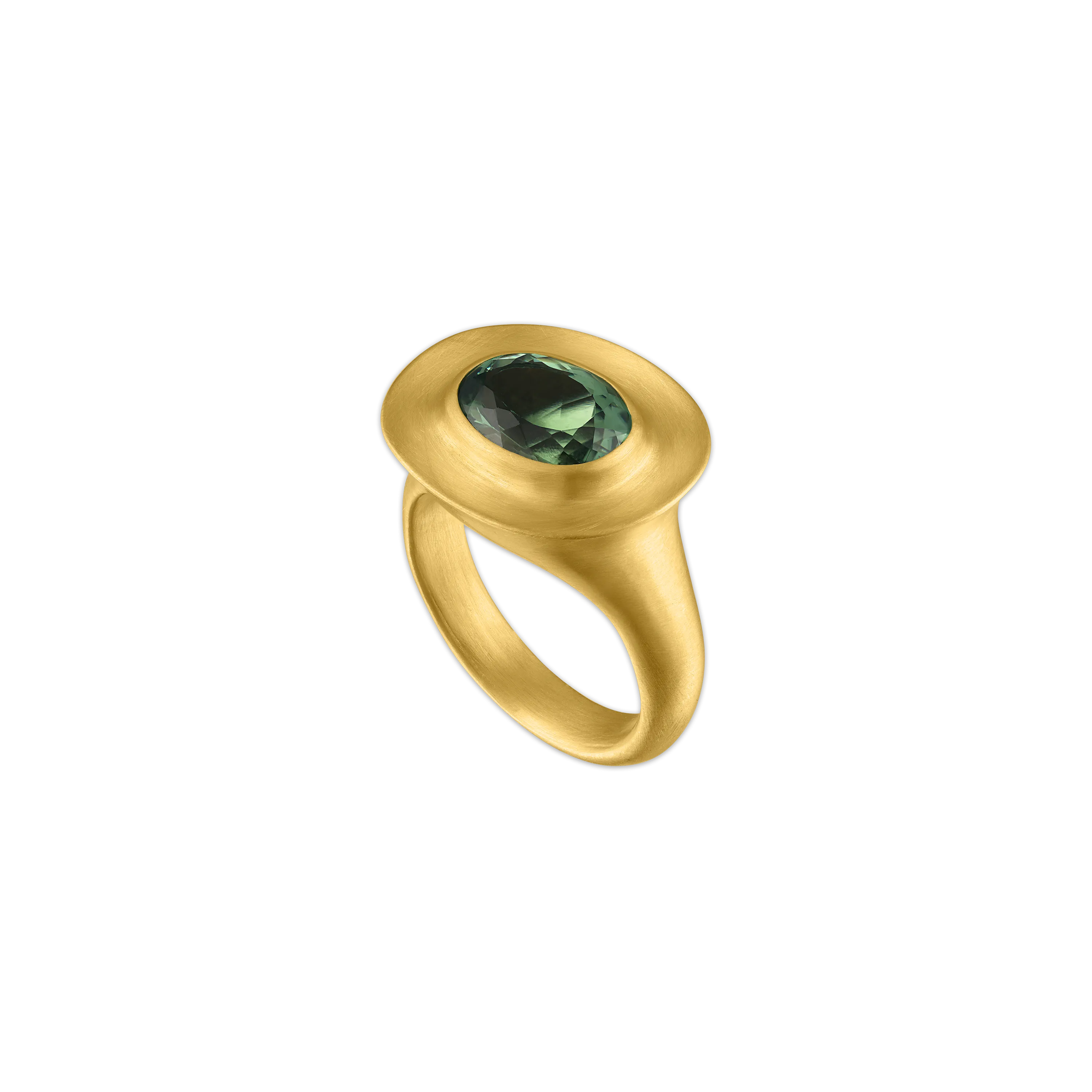 Faceted Green Tourmaline Masona Ring