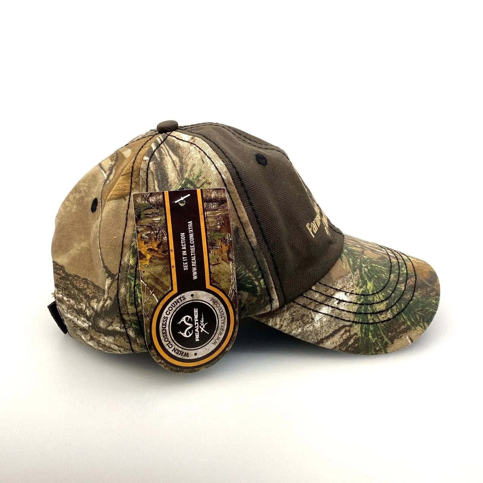 Farm Credit Services of America Hat Brown Camo Adjustable Hook & Loop OSFM NWT