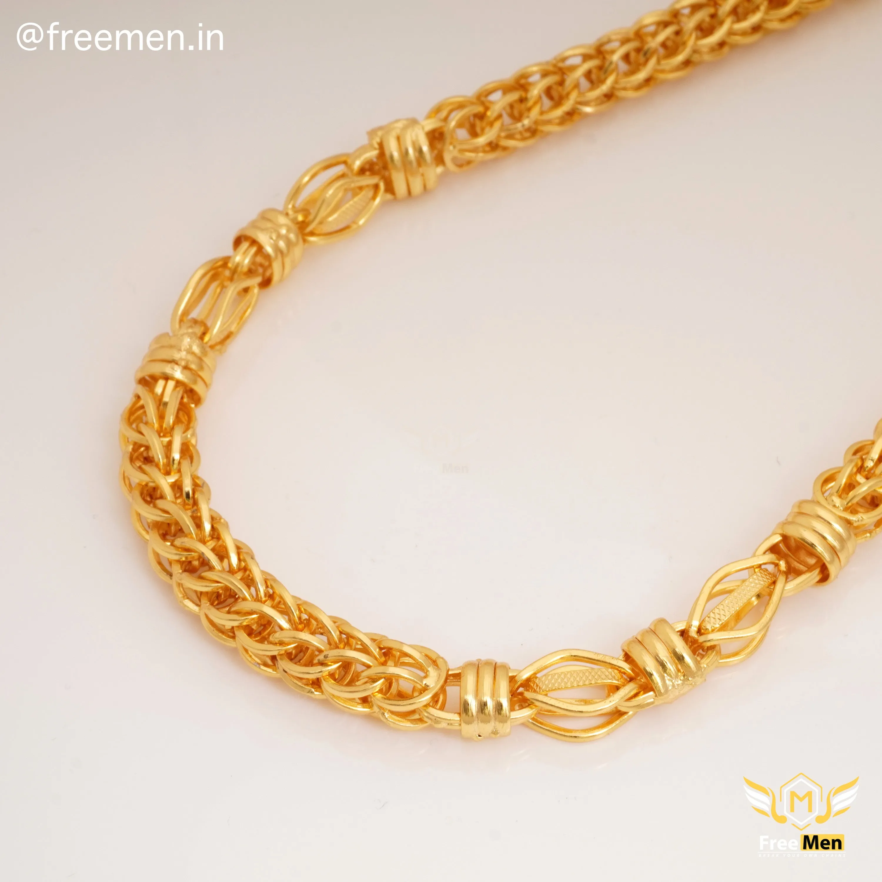 Freemen Elegant Best Quality Bahubali V2 Golden Chain - FM383