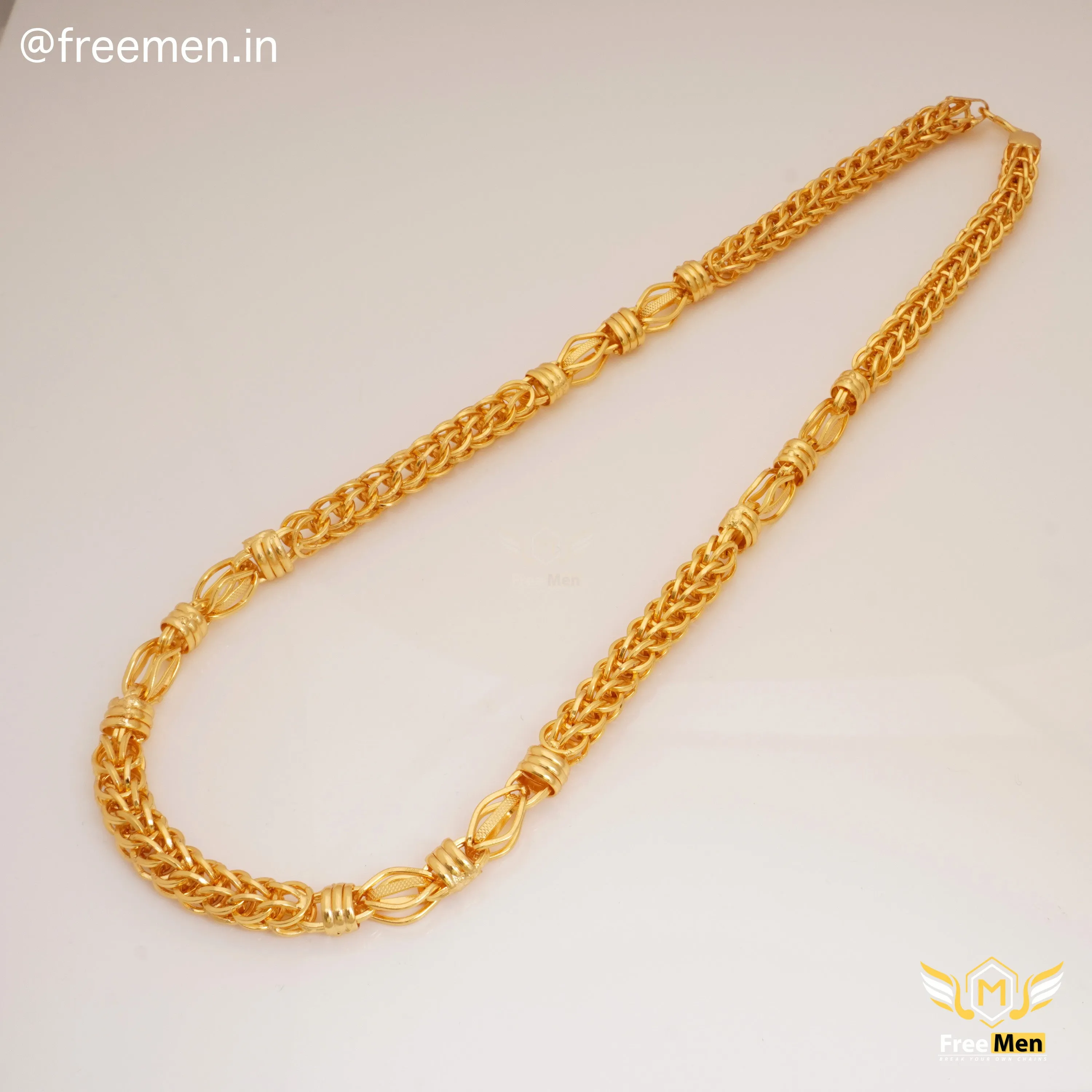 Freemen Elegant Best Quality Bahubali V2 Golden Chain - FM383