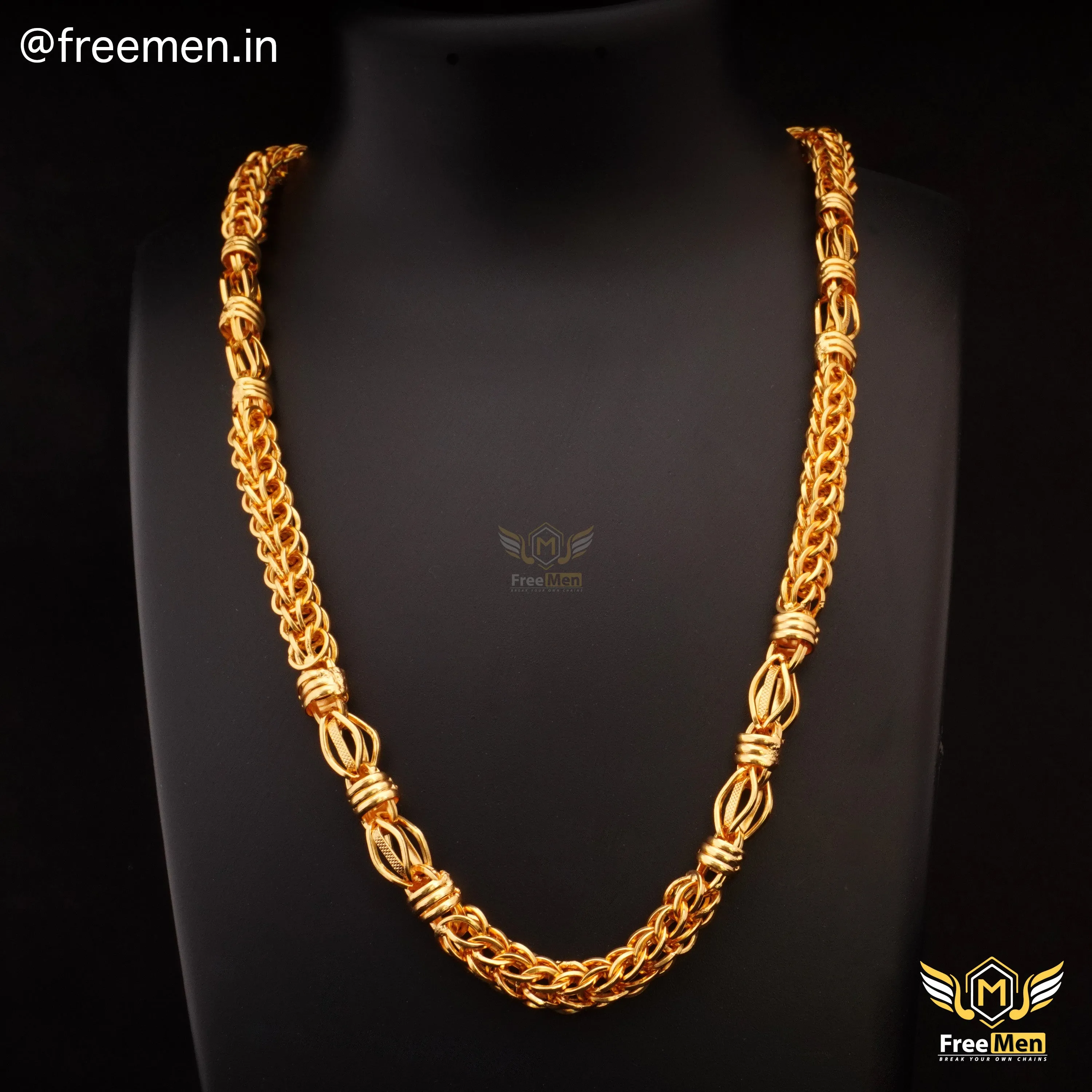 Freemen Elegant Best Quality Bahubali V2 Golden Chain - FM383