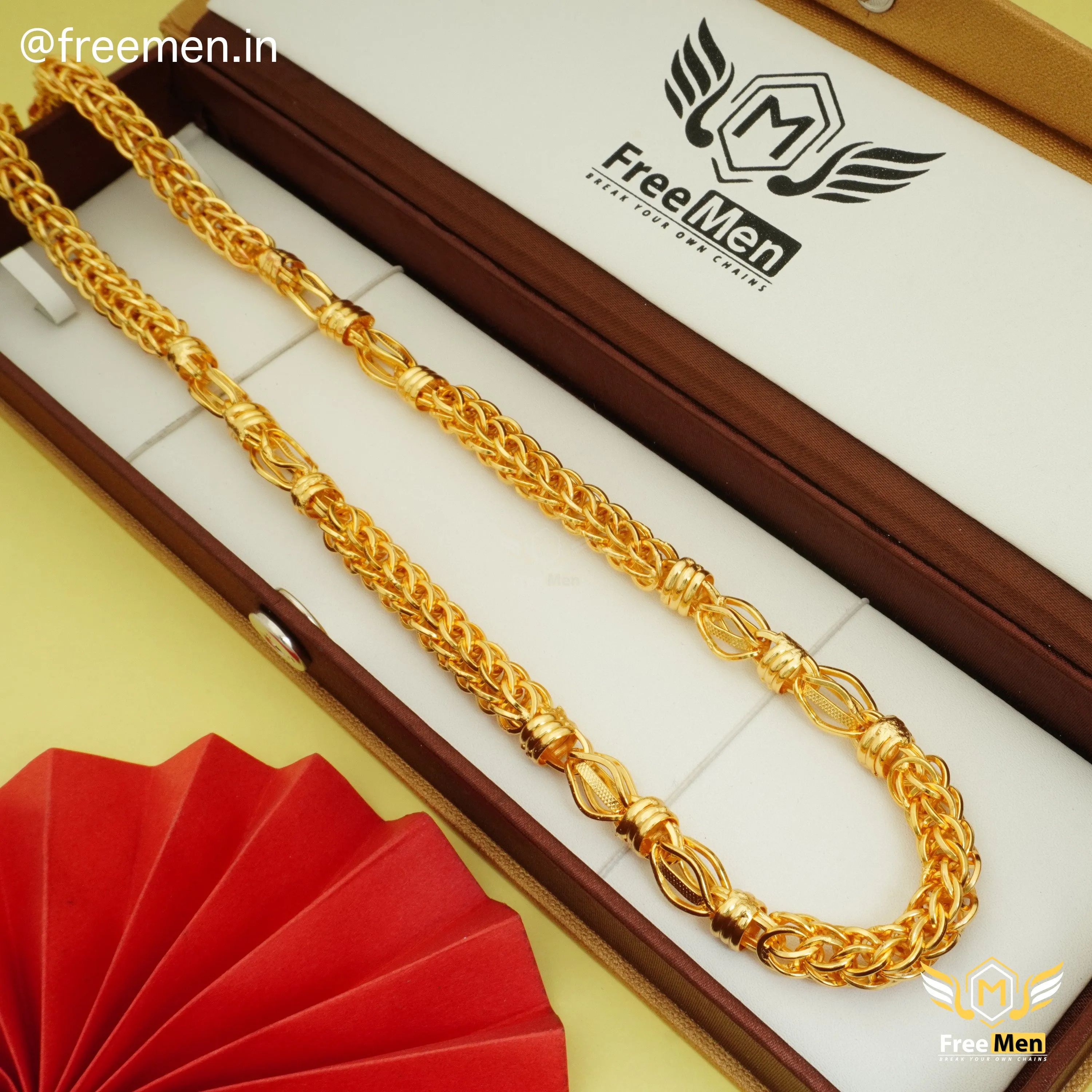 Freemen Elegant Best Quality Bahubali V2 Golden Chain - FM383