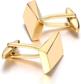 Gold/Black Classic Cufflinks for Men Stainless Steel Wedding Business Gifts
