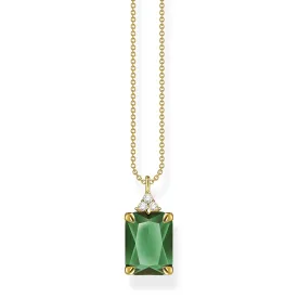 Green Stone Necklace Gold