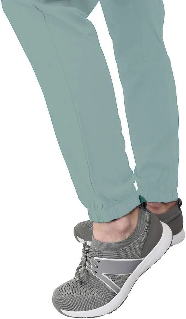 Green Town Scrubs for Women Scrub Set - Jogger Pant and V-Neck Top, 6 Pockets, Easy Care Uniforms