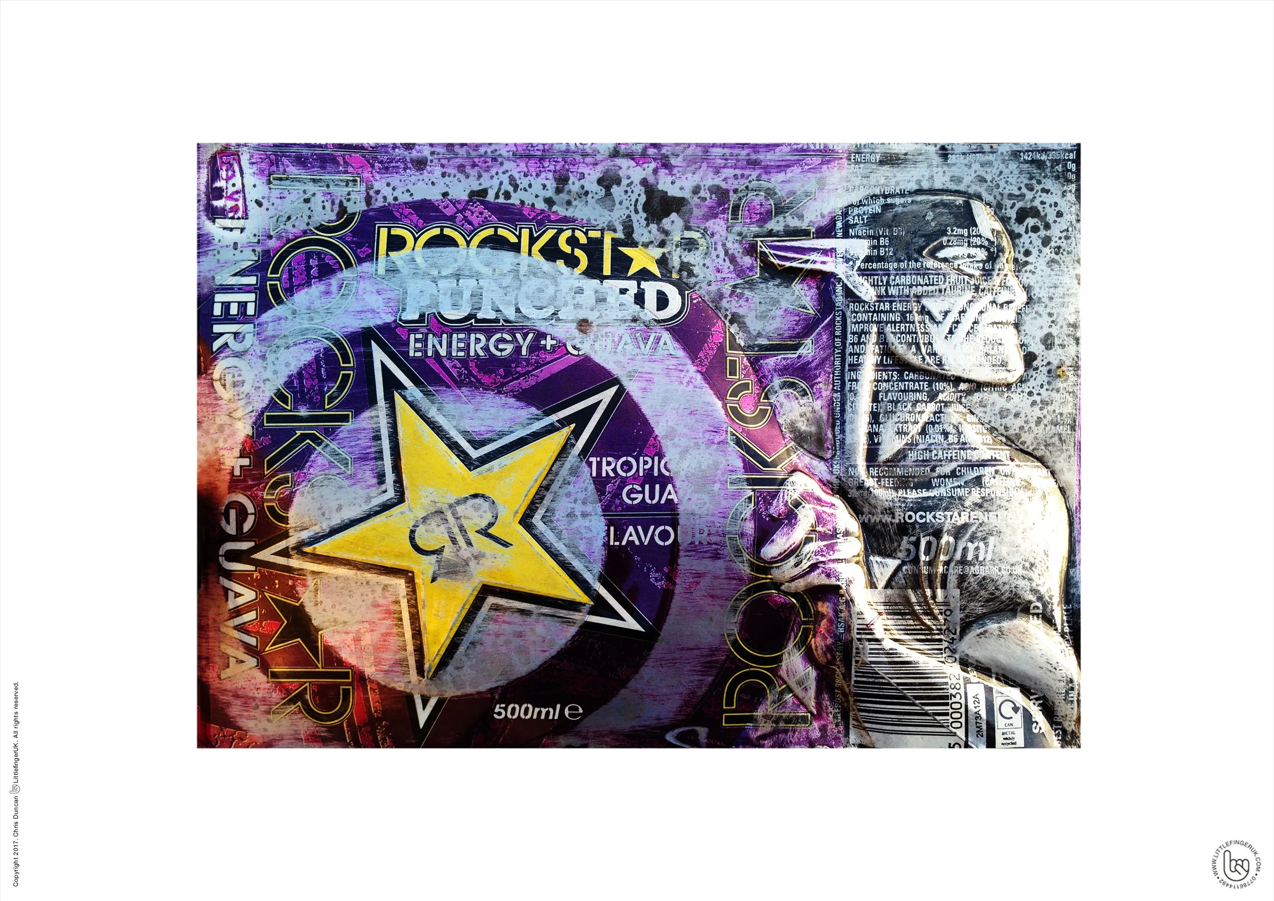 Hand Signed PRINT by Chris Duncan, CAPTAIN AMERICA on Rockstar Can