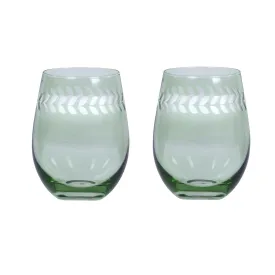 Indigo Set of 2 Tumbler Glass Green