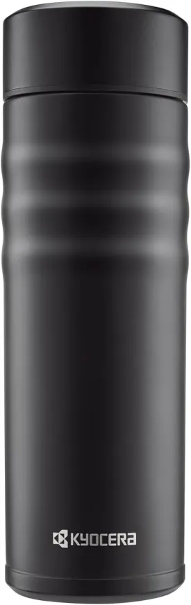 Kyocera Travel Mug with Twist Top, 17oz, Jet Black