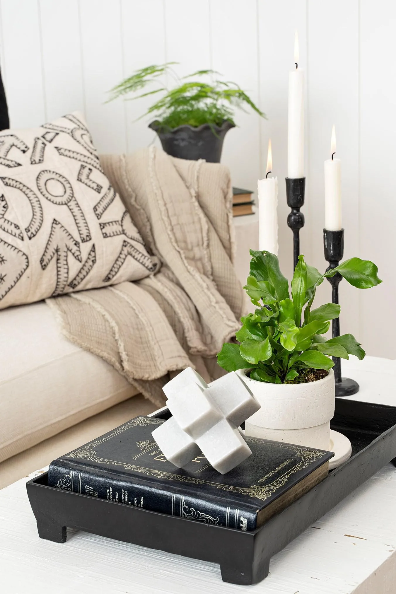 Large Footed Coffee Table Tray