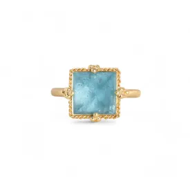 Light Blue Faceted Aquamarine Ring